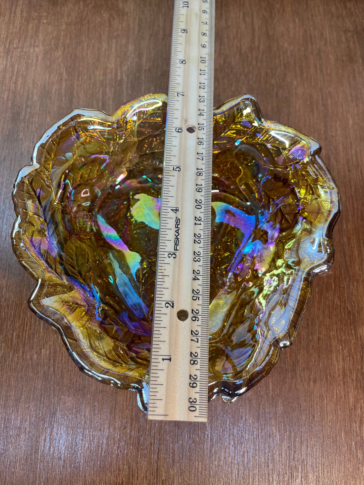 Vintage Iridescent Carnival Grape Glass Trinket