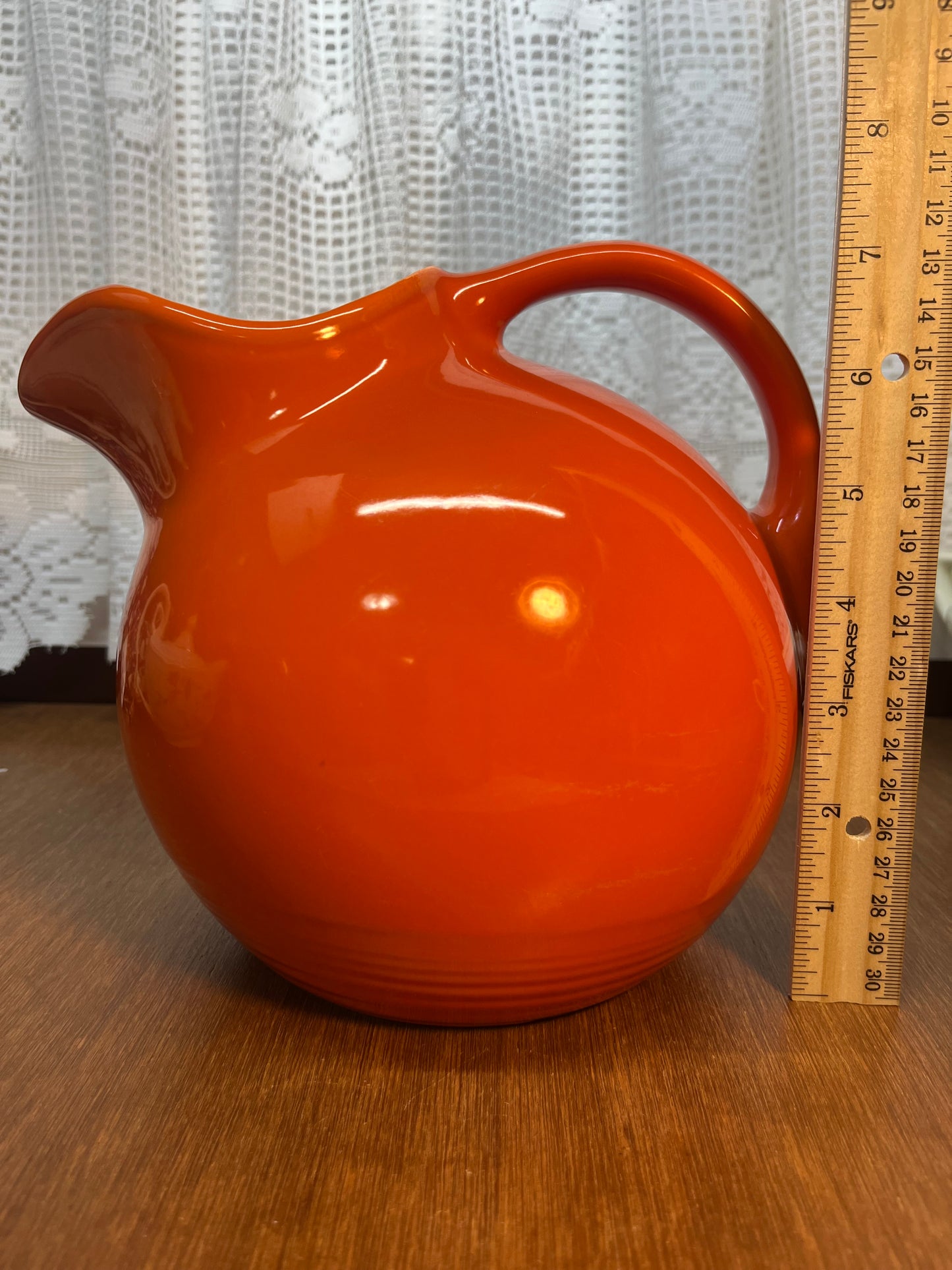 Vintage Atomic Orange Ball Pitcher