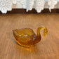 Vintage Small Amber Swan Trinket