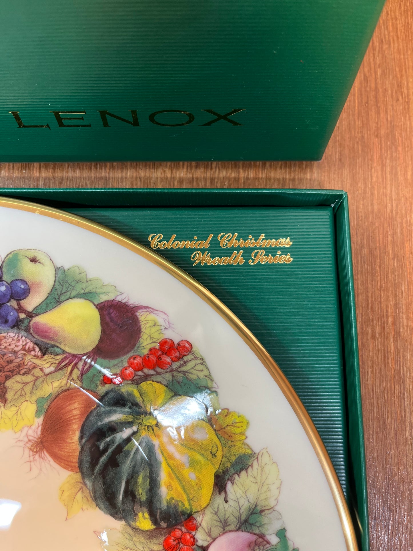 Vintage Limited Edition Collectible 1989 Lenox Colonial Christmas Wreath Series Plate