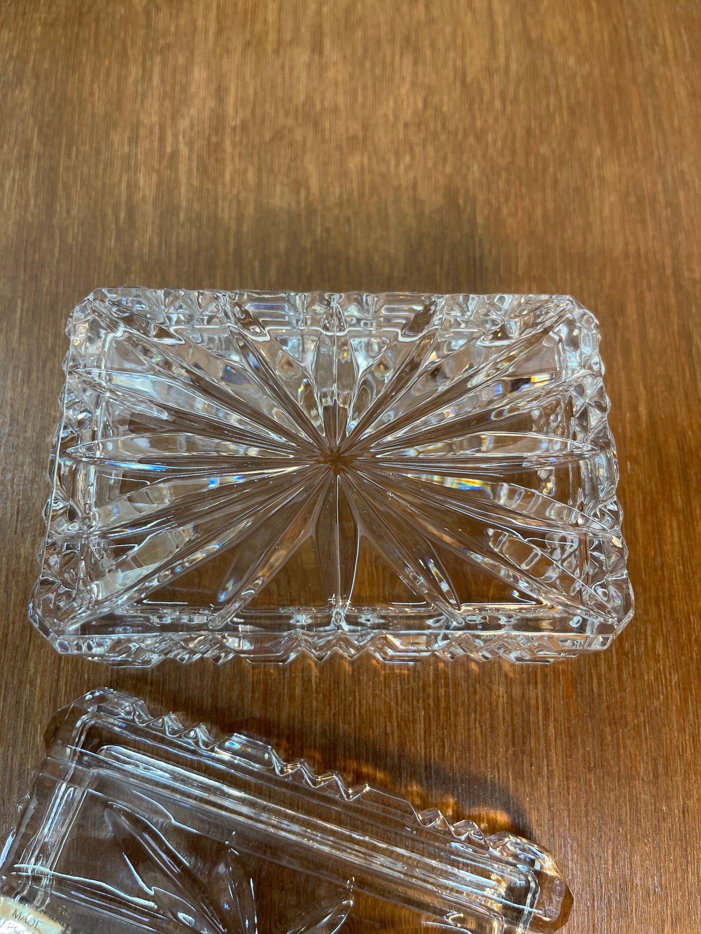 Vintage Crystal 24% Pbo Made In Poland Trinket Box