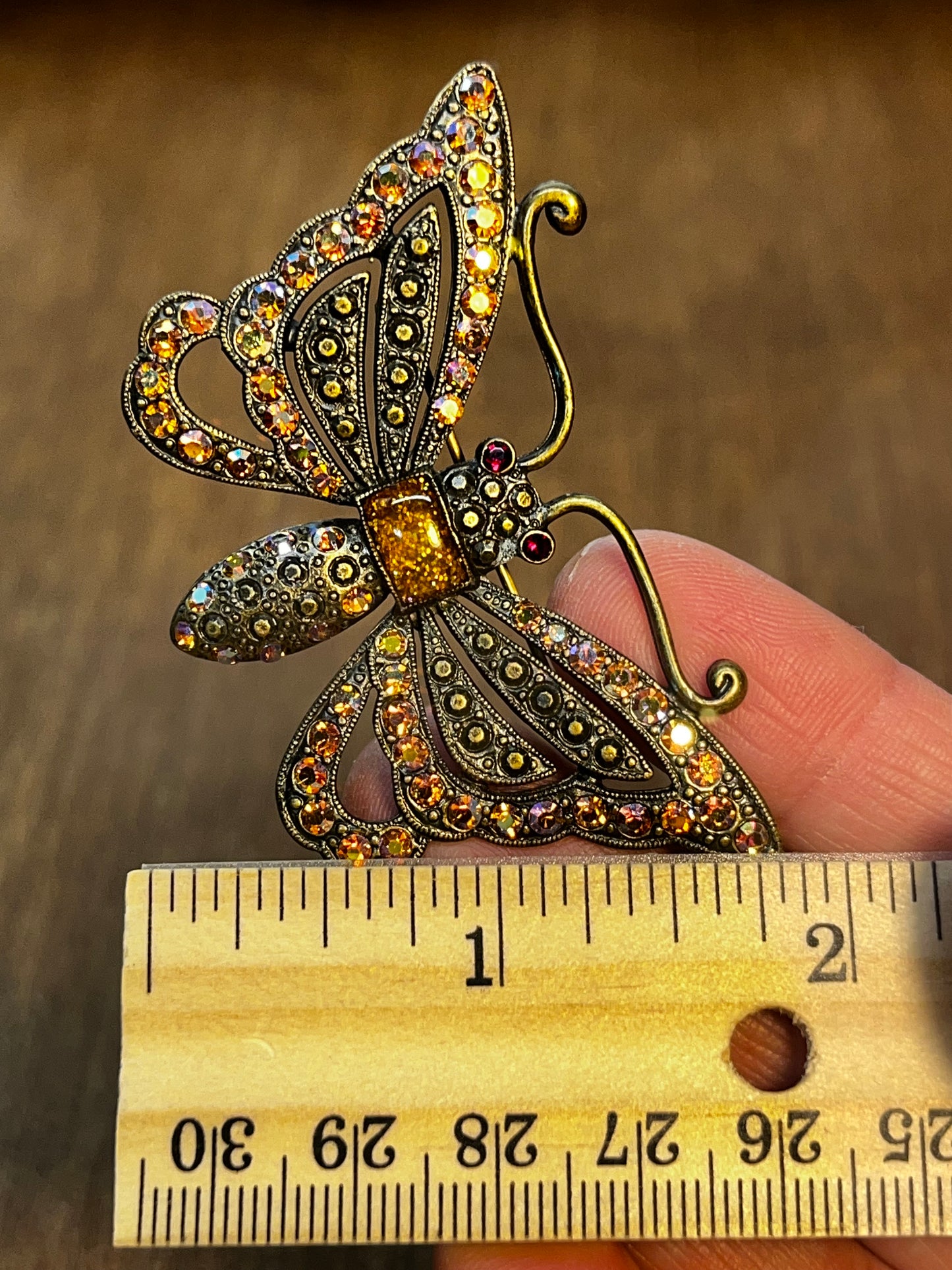 Two Vintage Sweet Romance USA Butterfly Brooches