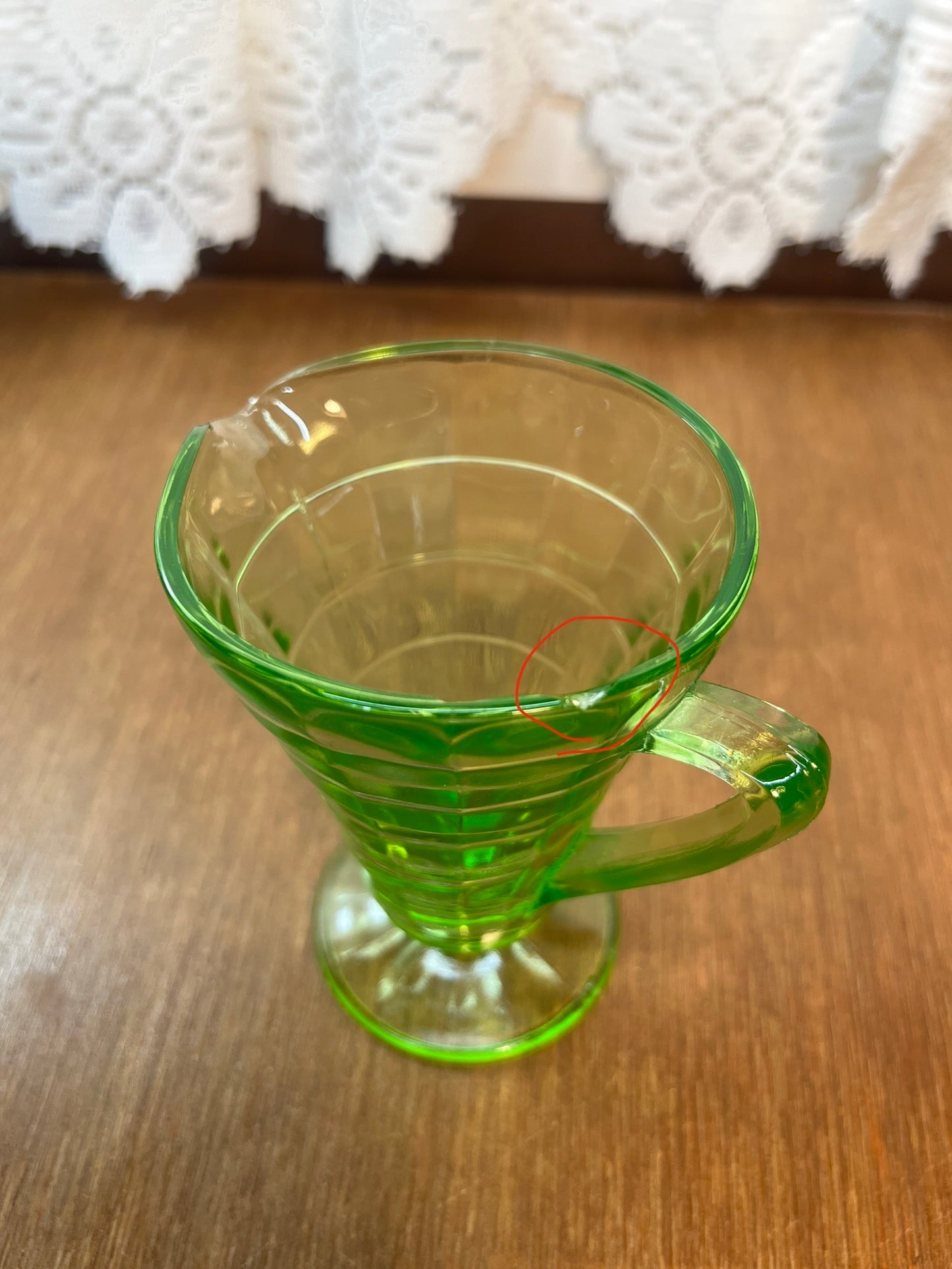 Vintage Clear Uranium Glass Creamer