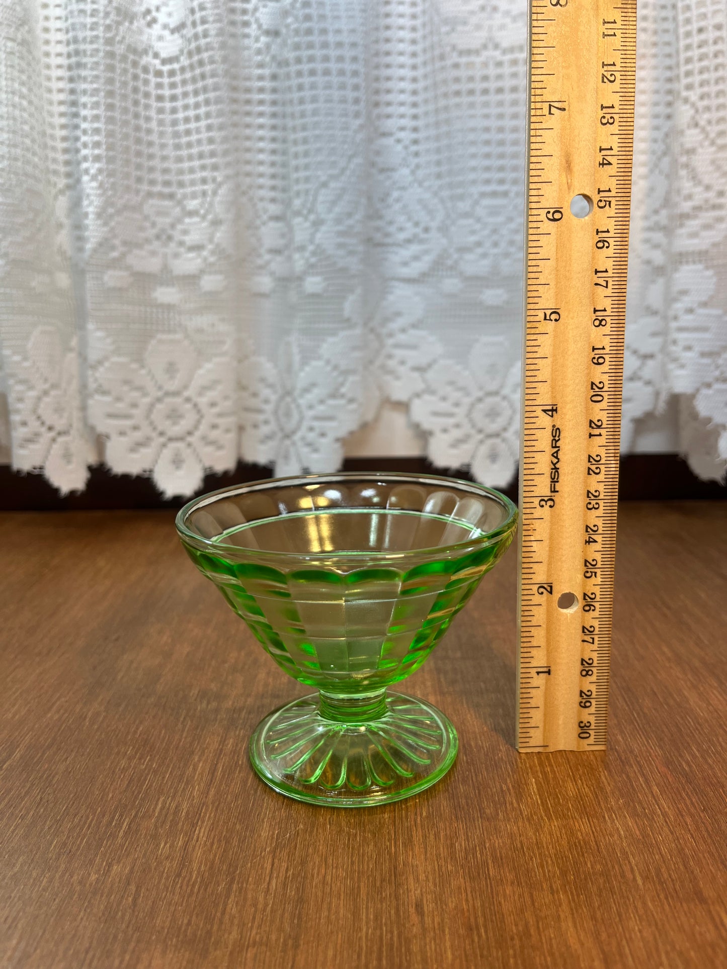 Vintage Footed Uranium Sherbet Dish