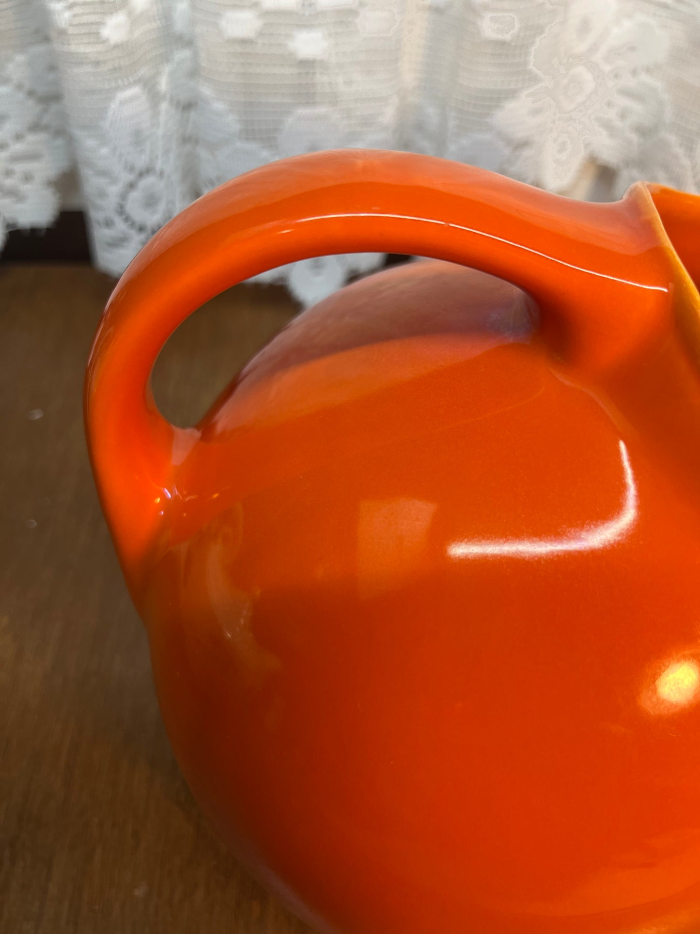 Vintage Atomic Orange Ball Pitcher