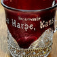 Vintage Collectible Ruby Stained La Harpe, Kansas Souvenir Glass