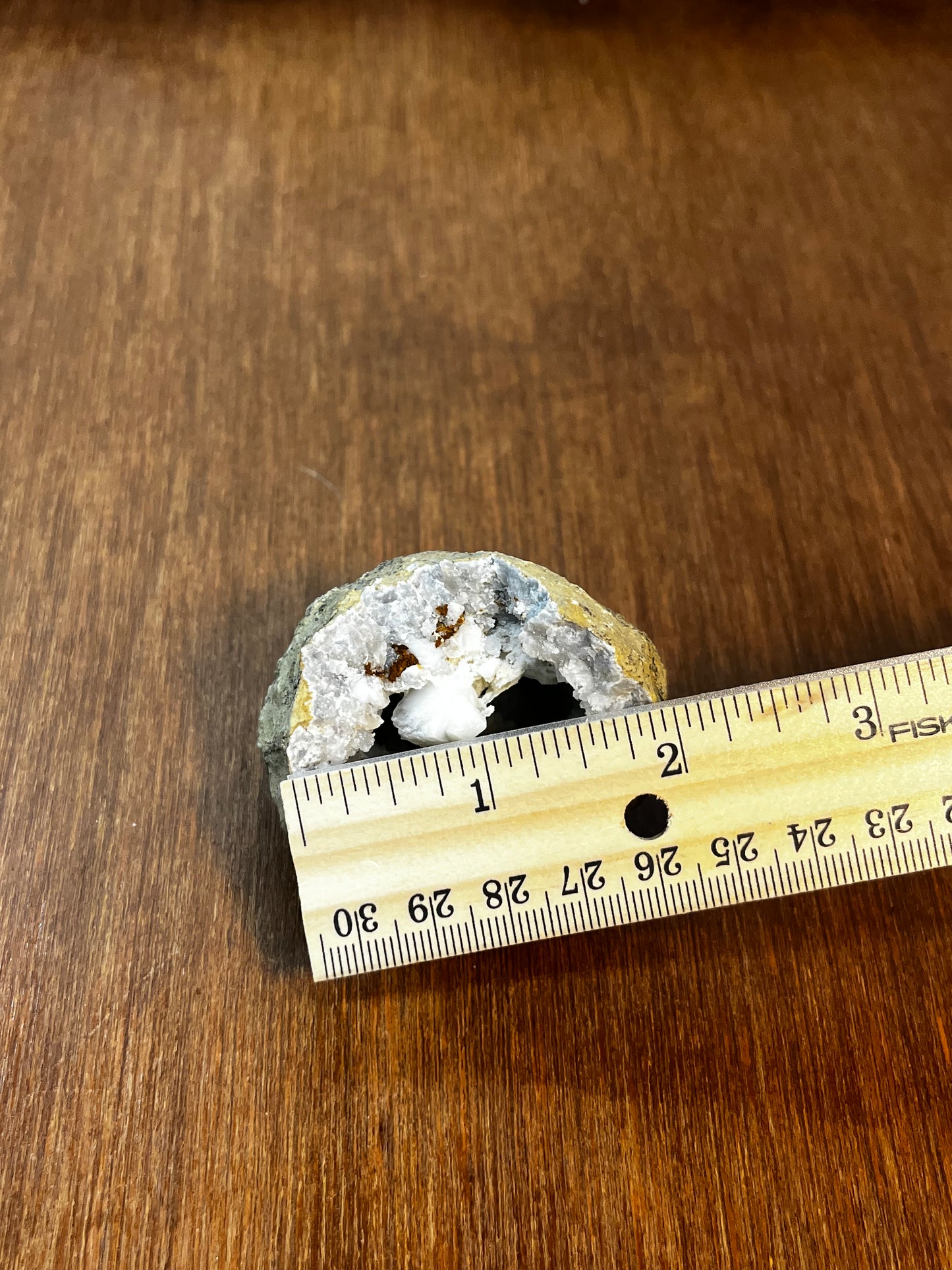 Unique White Geode With Brown & White Minerals And Crystals Inside