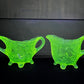 Vintage Sweet Pear Uranium Glass Cream And Sugar Set