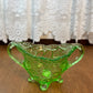 Vintage Sweet Pear Uranium Glass Cream And Sugar Set