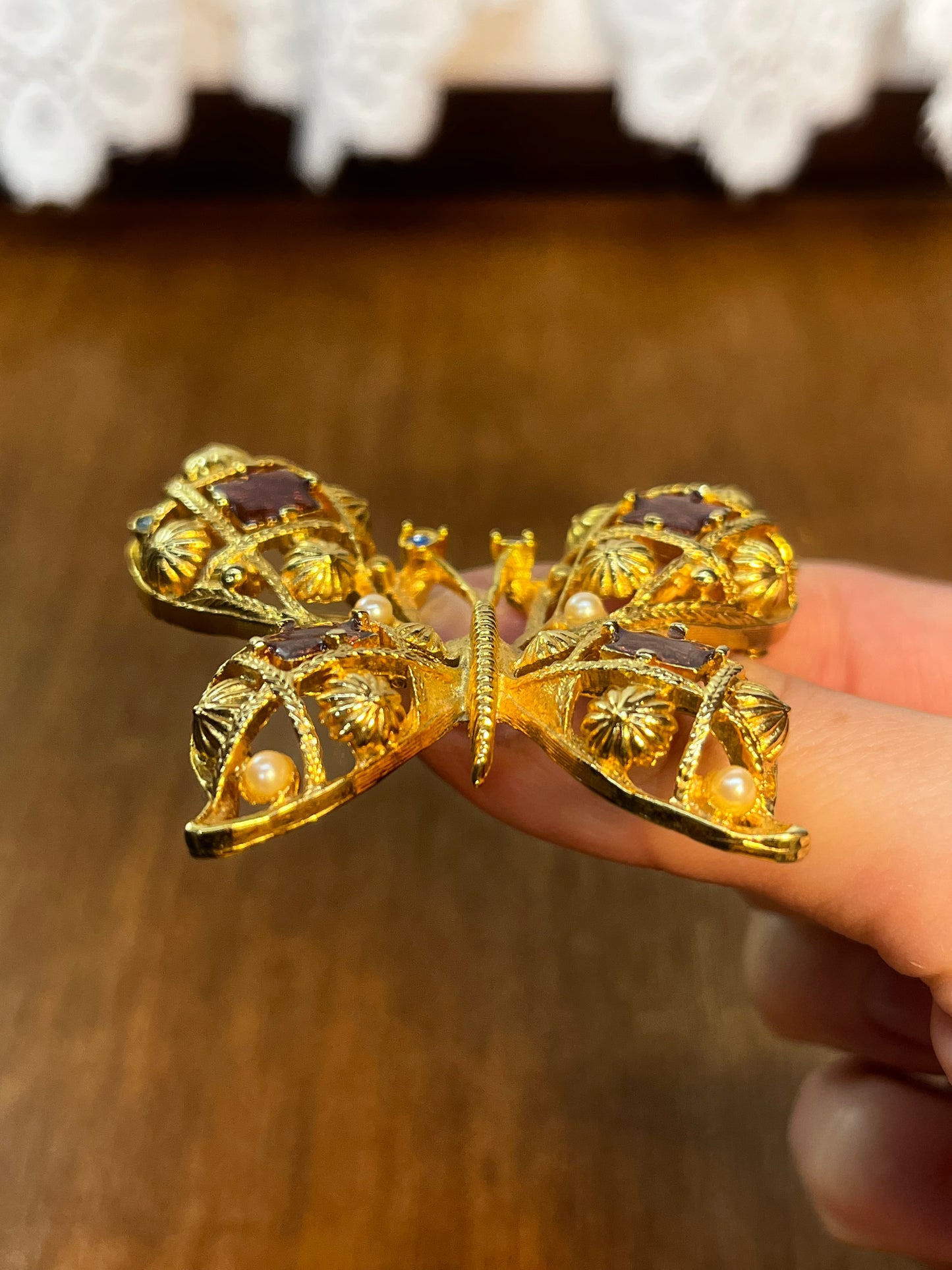 Vintage 1990’s Gold Tone & Pearl Avon Butterfly Brooch