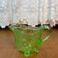 Vintage Sweet Pear Uranium Glass Cream And Sugar Set