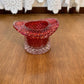 Vintage Red And Clear Diamond Pattern Art Glass Top Hat