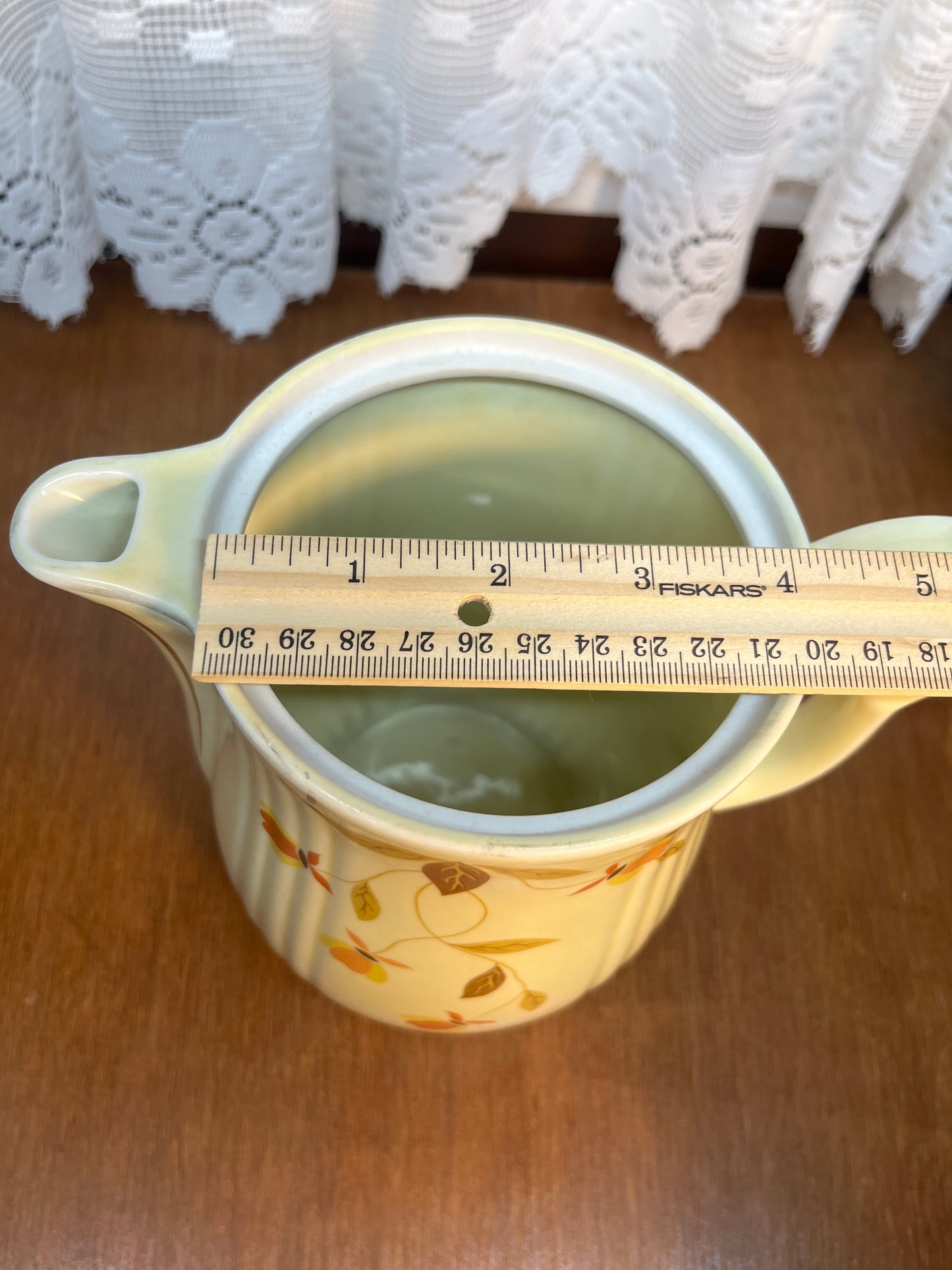 Vintage Uranium Glazed Autumn Leaf Hall’s Superior Pitcher