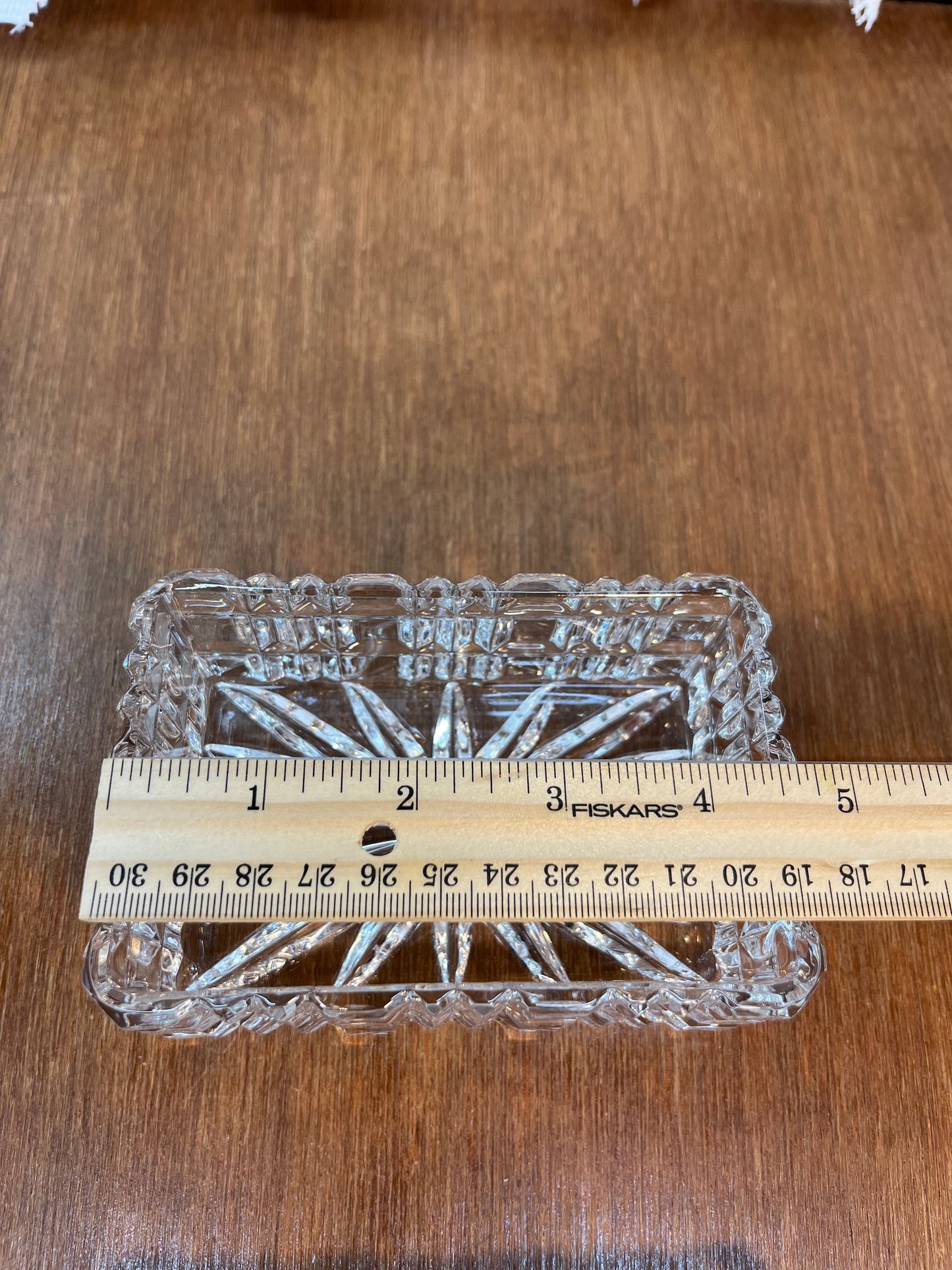 Vintage Crystal 24% Pbo Made In Poland Trinket Box