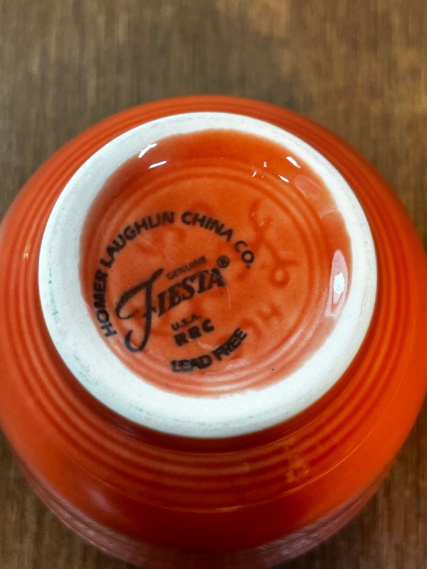 Orange RRC Lead Free Homer Laughlin Fiesta Ware Tea Cup