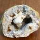 Unique White Geode With Brown & White Minerals And Crystals Inside