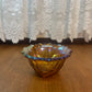 Vintage Indiana Amber Iridescent Carnival Glass Candle Holder