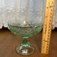 Vintage Uranium Floral Etched Pedestal Dish