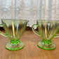 Vintage Uranium Glass Cream And Sugar Set