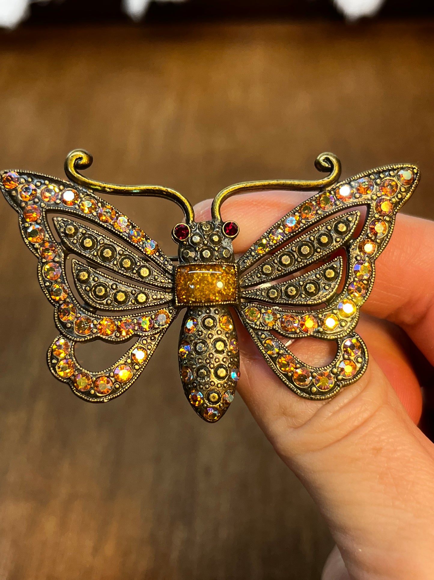 Two Vintage Sweet Romance USA Butterfly Brooches