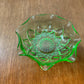 Vintage Small Uranium Hazel Atlas Ruffle Top Glass Trinket Dish