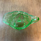 Vintage Sweet Pear Uranium Glass Cream And Sugar Set