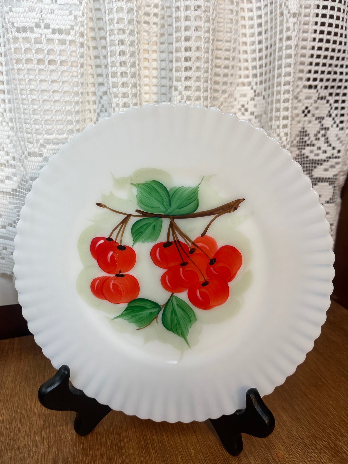 Vintage Macbeth Evans Monax Petal ware Hand-painted Fruit Design Plates