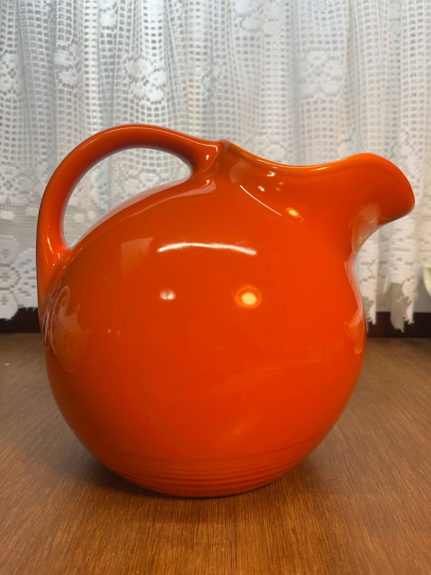 Vintage Atomic Orange Ball Pitcher