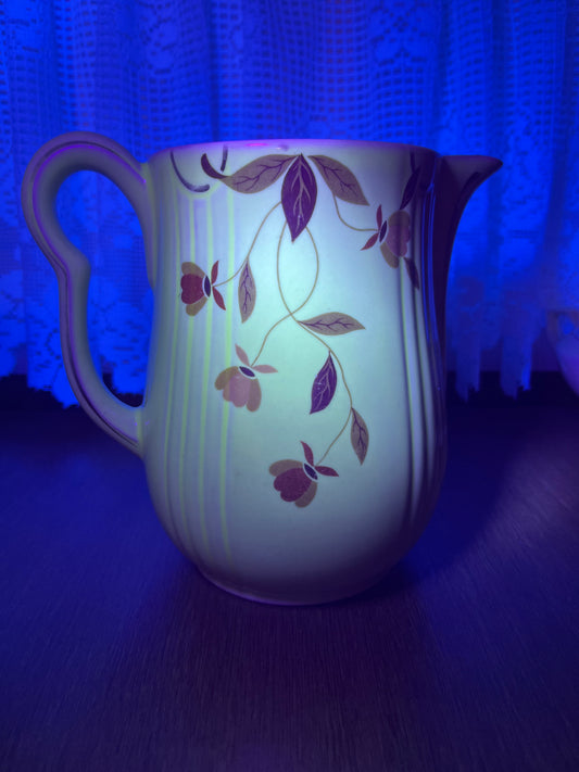 Vintage Uranium Glazed Autumn Leaf Hall’s Superior Pitcher