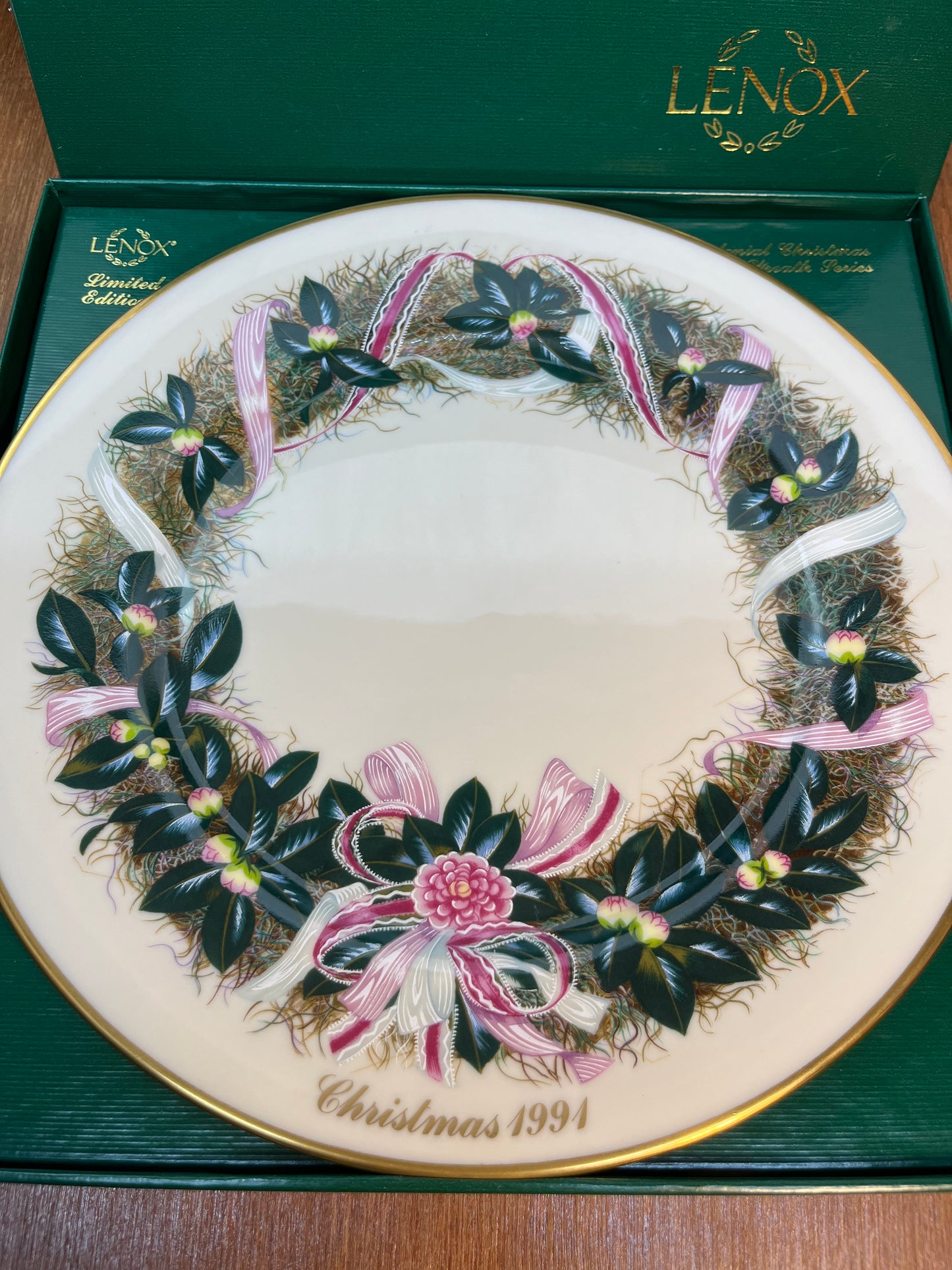 Vintage Collectible Colonial Wreath Series Limited Edition Lenox 1991 Decorative Plate