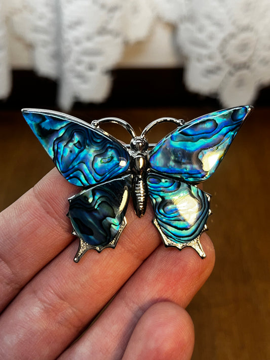 Vintage Blue Butterfly Brooch