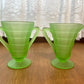 Vintage Frosted Uranium Glass Cream And Sugar Set