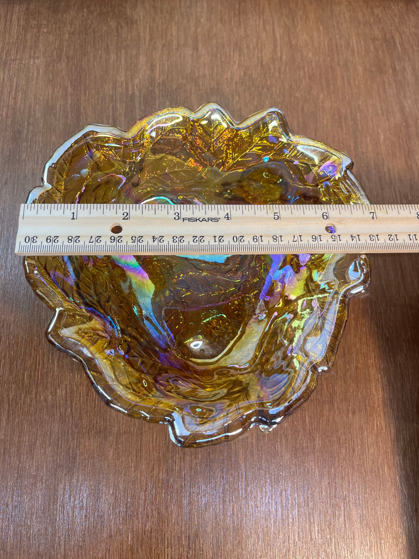 Vintage Iridescent Carnival Grape Glass Trinket