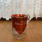 Vintage Collectible Ruby Stained Gold Rim Mutual Oklahoma Souvenir Glass