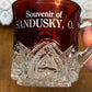 Vintage Collectible Ruby Stained Sandusky, Ohio Souvenir Glass