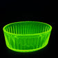 Vintage Uranium Glass Oval Ribbed Dish