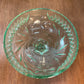 Vintage Uranium Floral Etched Pedestal Dish