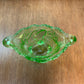 Vintage Sweet Pear Uranium Glass Cream And Sugar Set