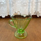 Vintage Uranium Glass Cream And Sugar Set