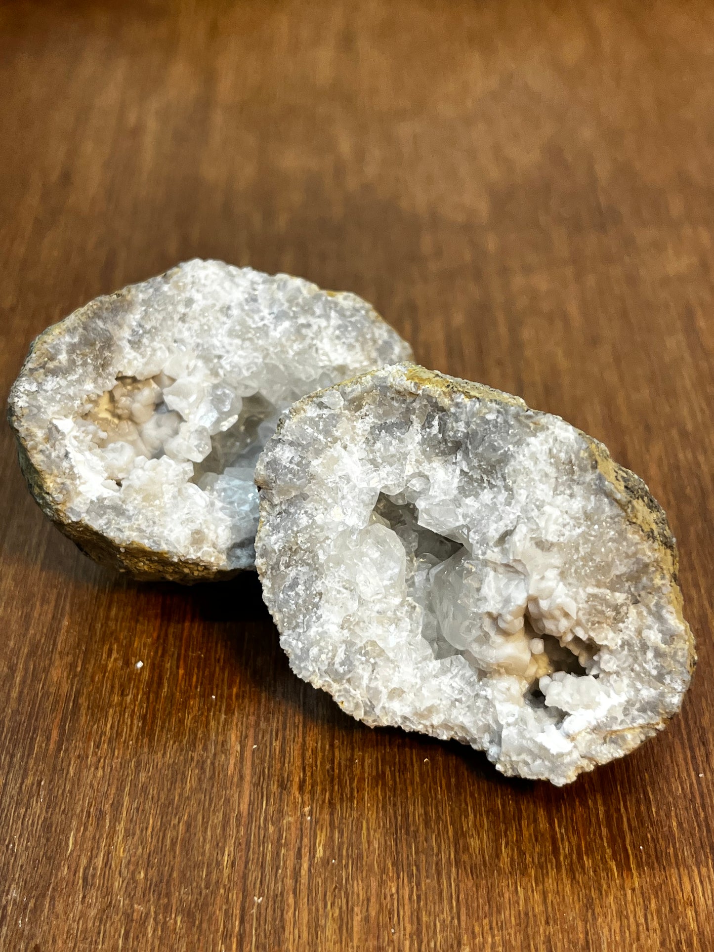 Geode With White And Grey Crystals