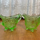 Vintage Sweet Pear Uranium Glass Cream And Sugar Set