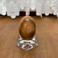 Brown Polished Marbled Color Egg With Stand