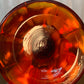 Vintage Amberina Fenton Carnival Glass Pedestal Ruffle Top Dish