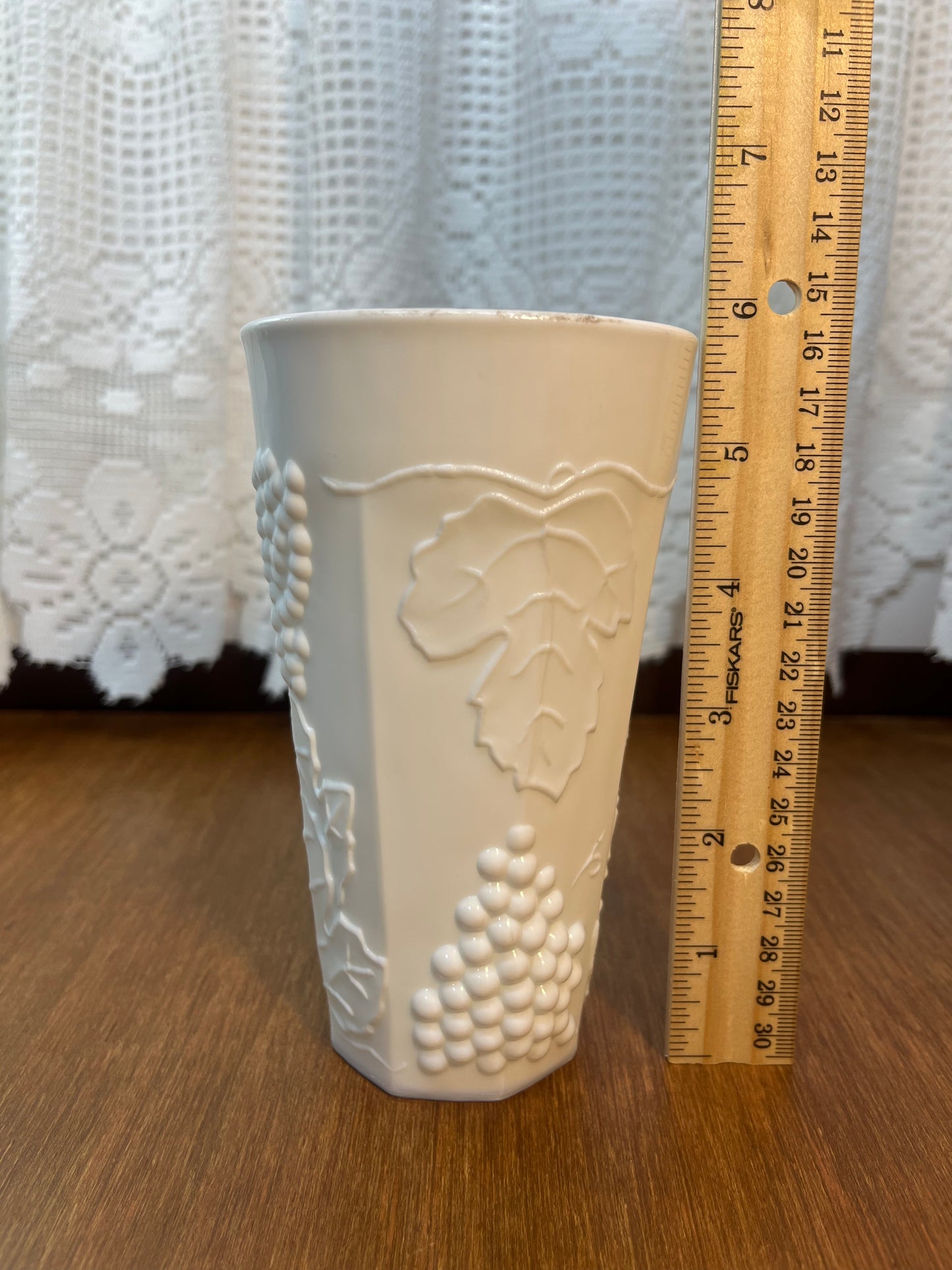 Vintage Milk Glass Grape Harvest Pattern Tumbler