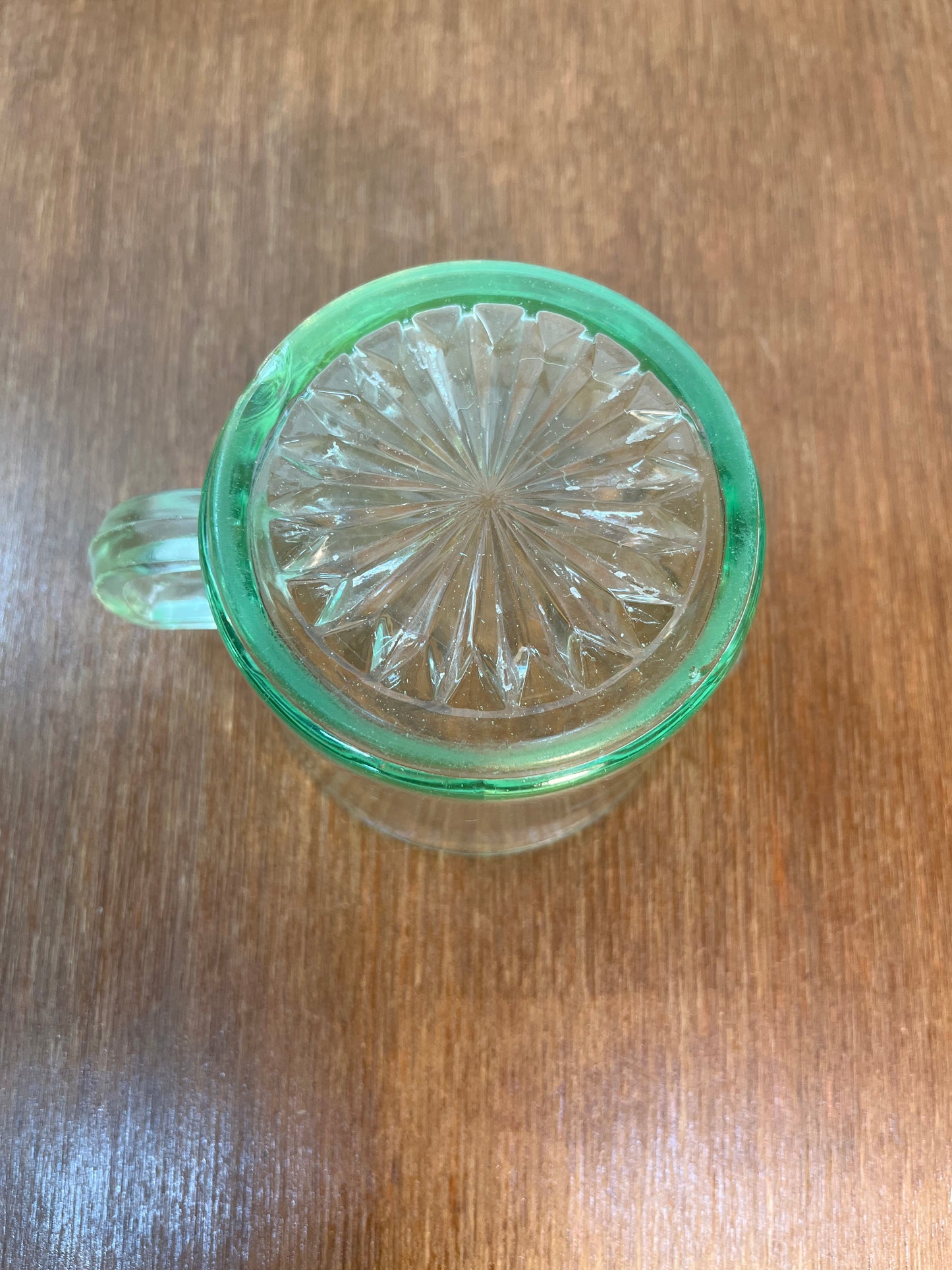 Vintage Uranium Glass Cream And Sugar Set