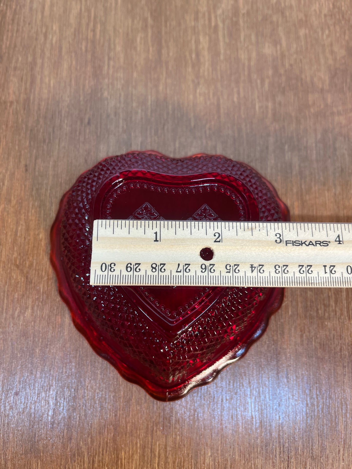 Vintage Ruby Red Fluorescent Heart