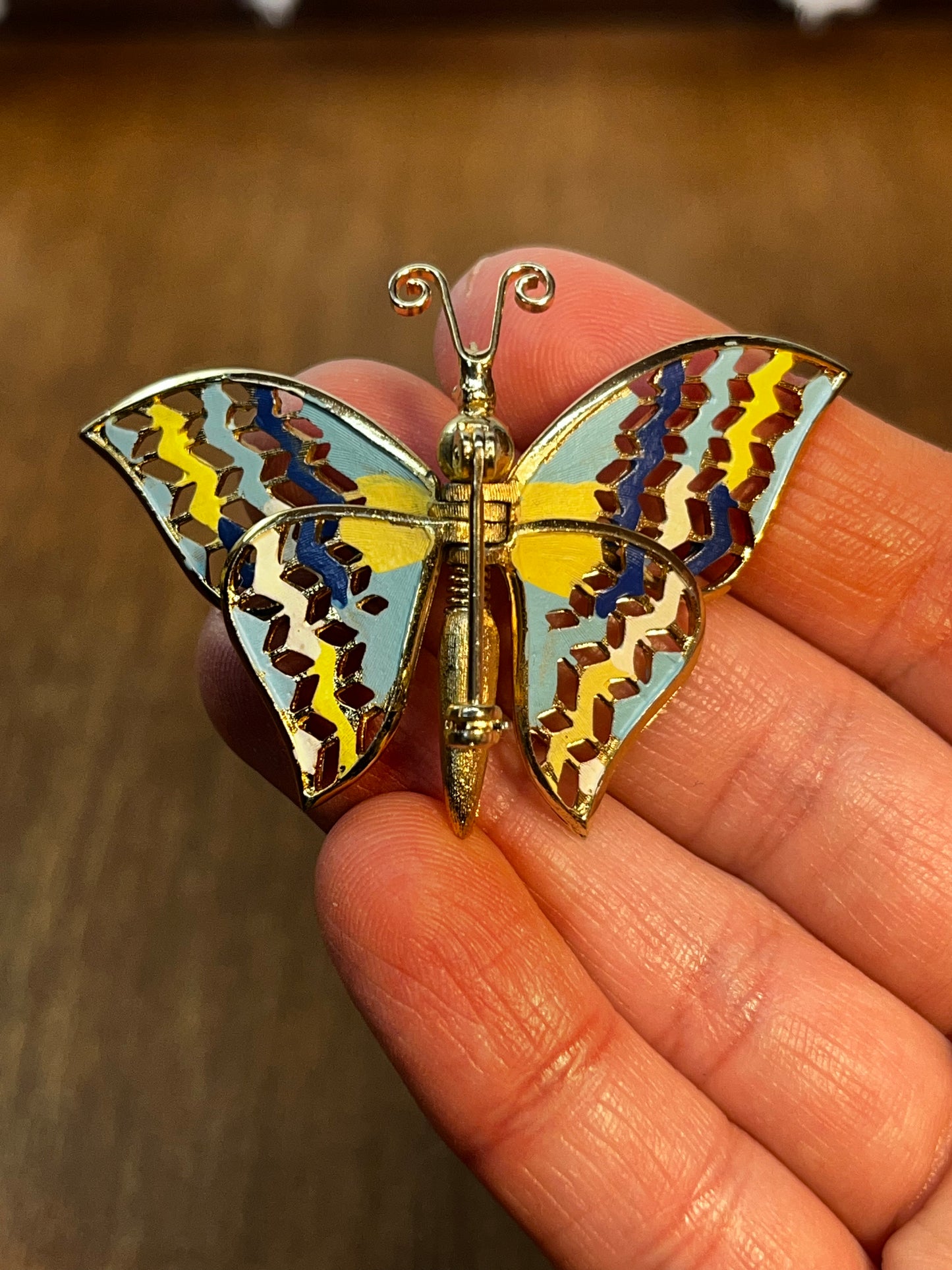 Vintage Mechanical Butterfly Brooch