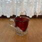 Vintage Collectible Ruby Stained La Harpe, Kansas Souvenir Glass