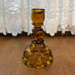 Vintage Amber L.E. Smith Moon And Star Candle Holder