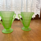 Vintage Frosted Uranium Glass Cream And Sugar Set